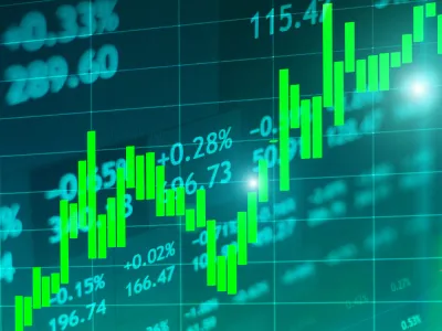 a graphic depicting stock price increases