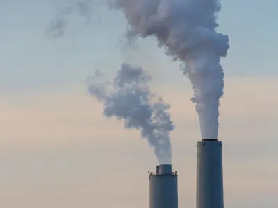 smoke stacks from a coal plant in Michigan