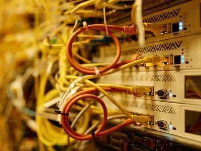 wires connected to a server