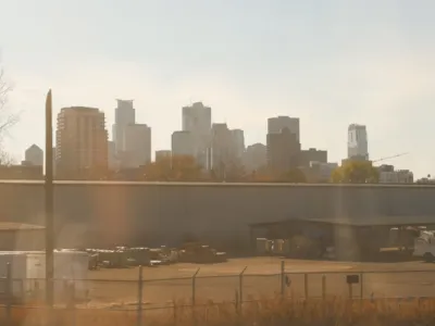 Minneapolis skyline with smog