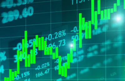 a graphic depicting stock price increases