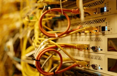 wires connected to a server