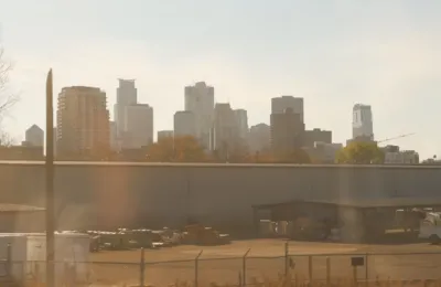 Minneapolis skyline with smog