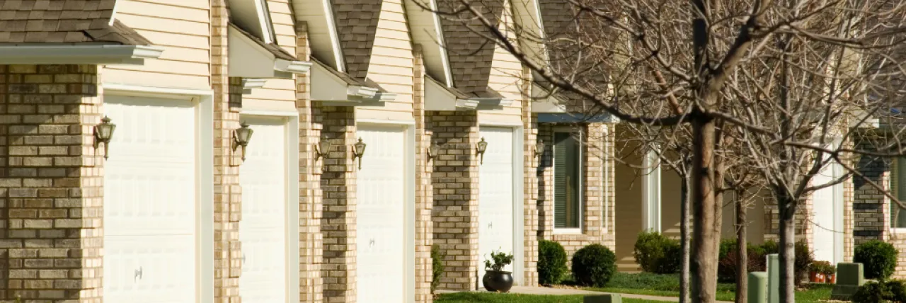 a row of suburban Minnesota homes