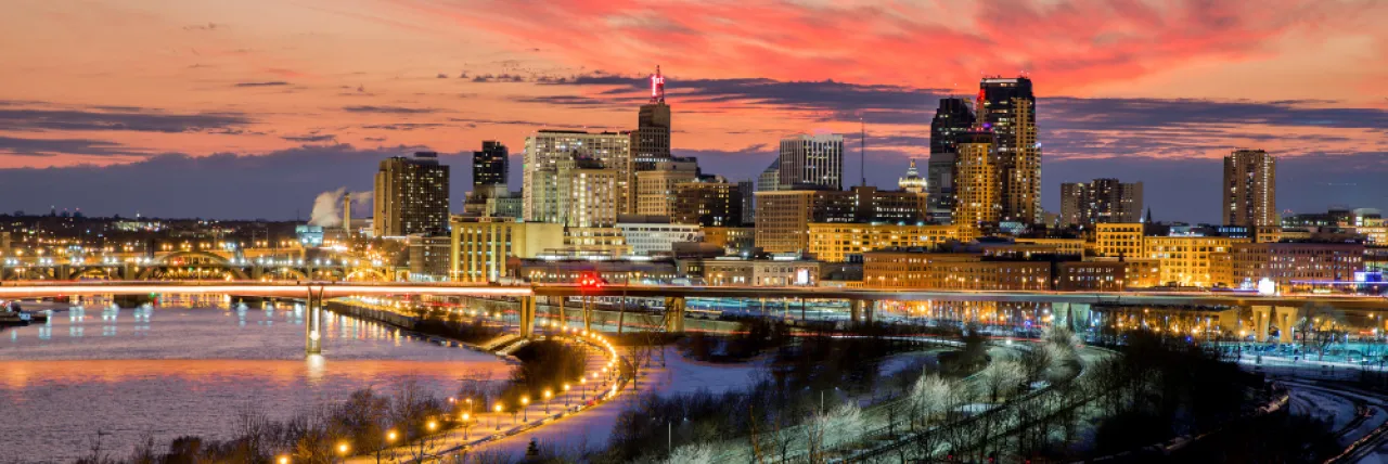 a photo of downtown St. Paul skyline