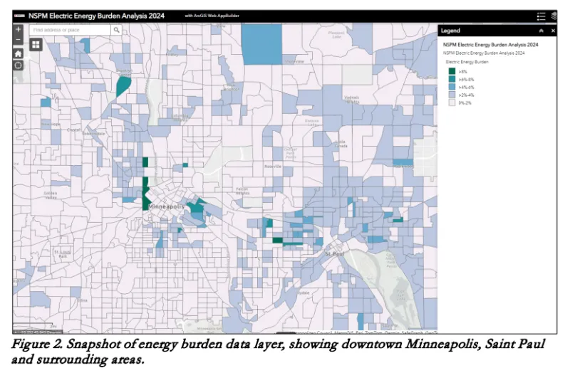 Snapshot of energy burden data in the Twin Cities