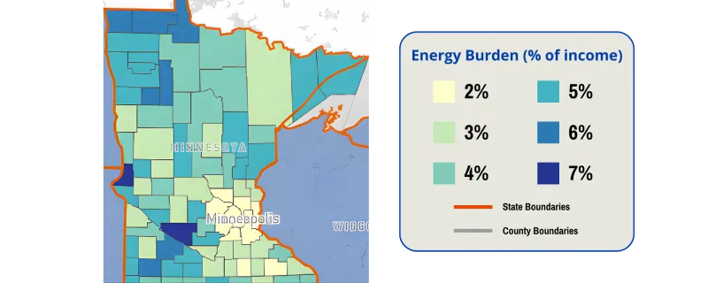 Average energy burden across Minnesota