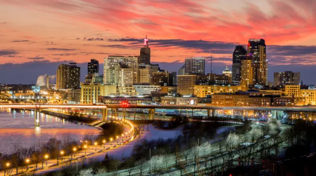 a photo of downtown St. Paul skyline
