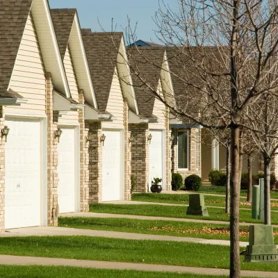 a row of suburban Minnesota homes