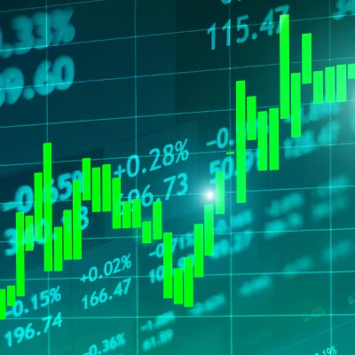 a graphic depicting stock price increases