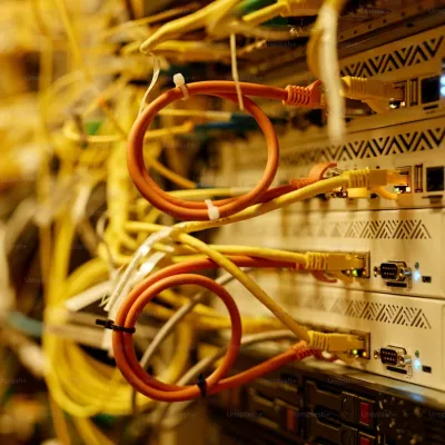 wires connected to a server