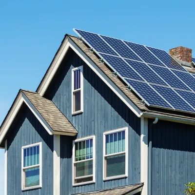 photo of solar panels on roof of house