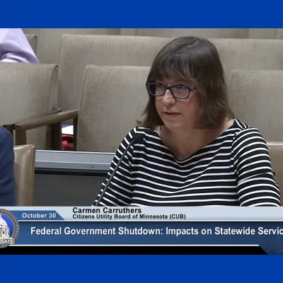 CUB's Outreach Director before the senate